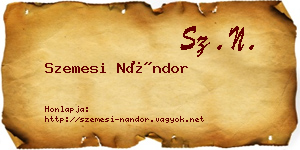 Szemesi Nándor névjegykártya